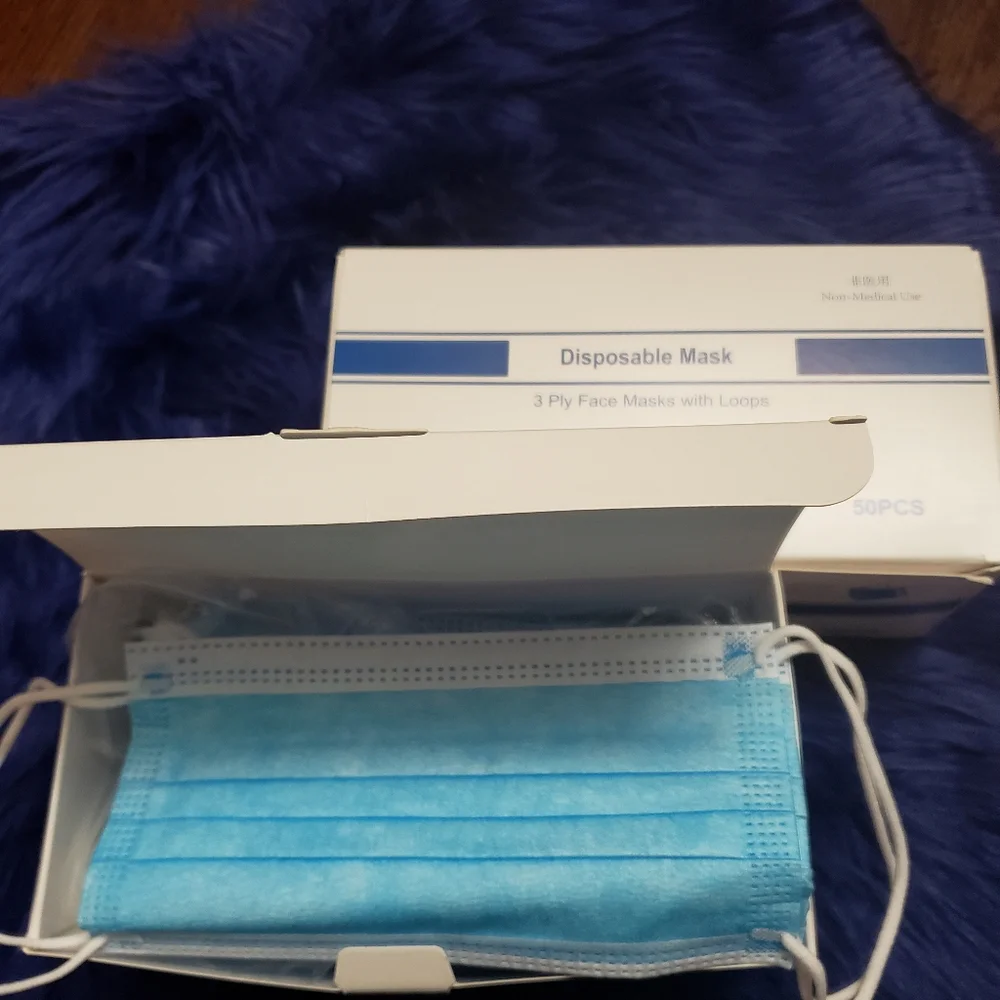 3 boxes of 3 Ply Disposable Mask 3 Boxes of 50 masks 150pcs total Blue New